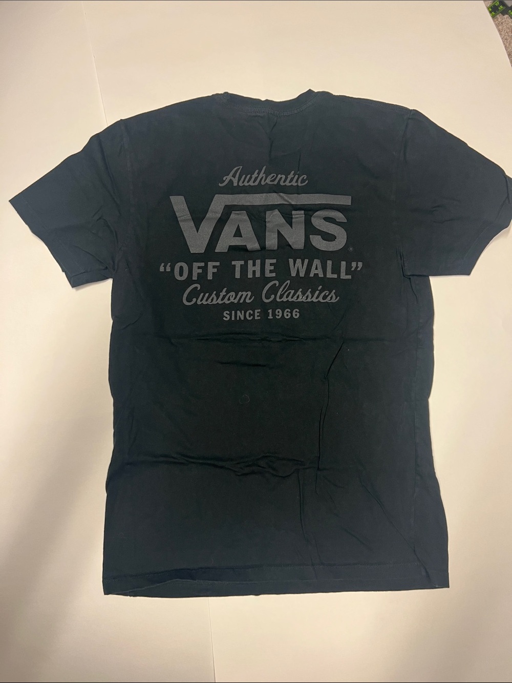 Vans Black Short Sleeve 'Off The Wall' Logo Tee